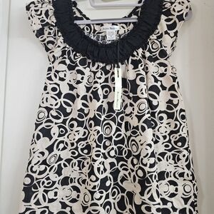Susan Bristol Blouse  Black and Cream Pattern